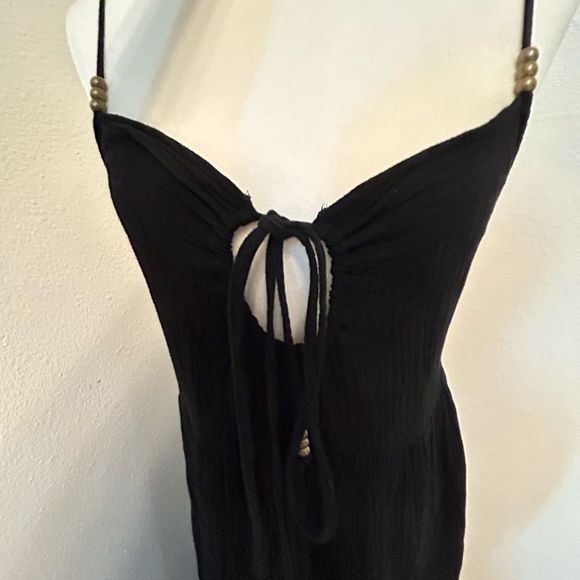 Anthropology Harlow Tie-Front Maxi Dress Charlie Holiday, size M, black - Picture 8 of 12